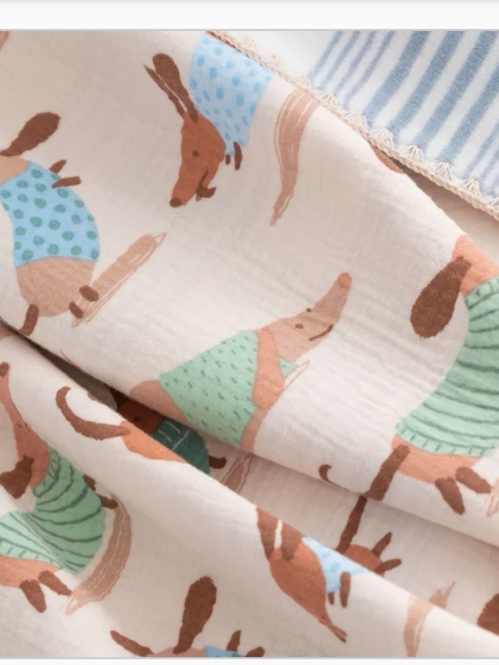 Artist Collection Cotton Gauze Throw - dachshund Print - Picture 4 of 6